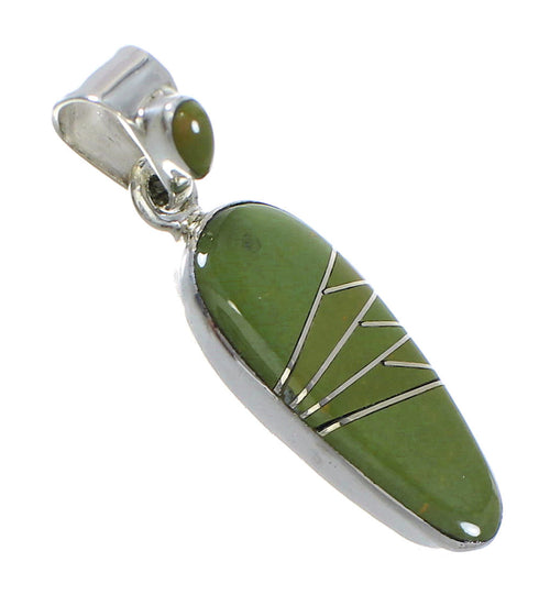 Turquoise Inlay Genuine Sterling Silver Pendant RX77176